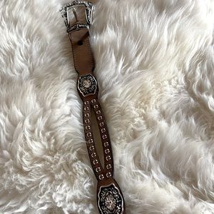 Nocona brown belt with bling